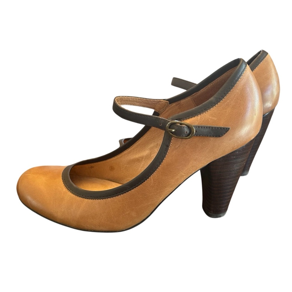 Also Leather Tan/Brown Mary Jane Heels 8 (39) 3.5” heel